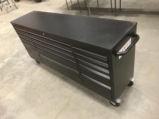 72" 15 Drawer Black Powder Coated tool Chest