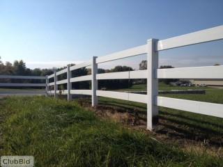 UNUSED 3-Rail Vinyl Ranch Fencing, 500 linear feet.
