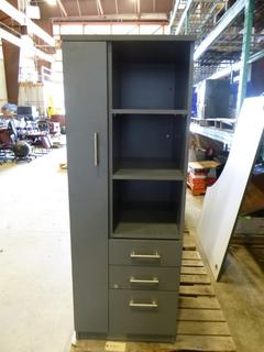 Wardrobe Tower w/ 3 Drawers and 2 Shelves, 24" x 23" x 67"