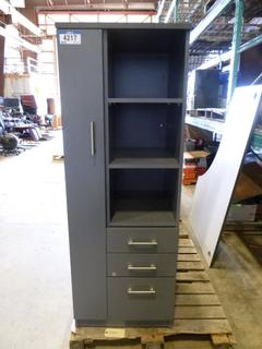 Wardrobe Tower w/ 3 Drawers and 2 Shelves, 24" x 23" x 67"