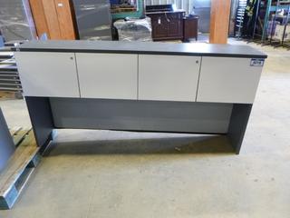 Overhead Desk Storage w/ 4 Cabinets, 78" x 15" x 38 1/4"