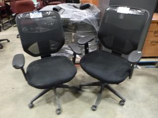 (2) Adjustable Office Task Chairs * Note Damage to Arms on 1 Chair*