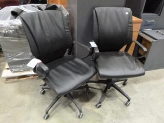 (2) Adjustable Office Task Chairs * Note Some wear and Small Tear on 1 Chair*