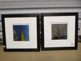 (2) Box Frame 3D Picture of Cranes, 18 1/2" x 18 1/2" (SW)