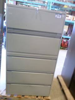 5 Drawer Lateral File Cabinet, 36" x 18" x 65" (WW-5-3)