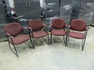 Qty of 4 Fabric Guest Chairs *NOTE: Tear In Arms*