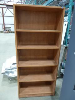 5 Tier Book Shelf, 31 1/2" x 13 3/4" x 71 1/2", C/w Moveable Shelves (WW-5-2)