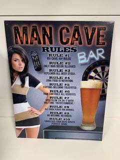 Man Cave Rules Tin Sign