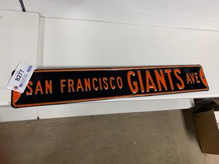 36in X 6in San Francisco Giants Ave Tin Sign (NM)