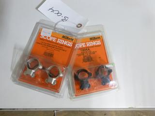 Millett Scope Rings - (1) .22 Caliber Angle-Loc Windage Adjustable 1" Medium Ring, (1) Tikka Angle-Loc Windage Adjustable 1" Medium Rings