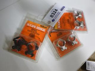 Millett Scope Rings - (1) Weaver Style Angle-Loc Windage Adjustable 1" Medium Rings, (1) 022 Caliber Angle-Loc Windage Adjustable 1" Medium Rings, (1) Sako Angle-Loc Windage Adjustable 30mm Medium Rings