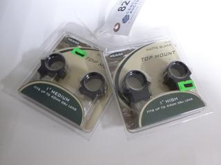 Weaver Scope Mounts, (1) Top Mount 1" High (Fits up to 44mm OBJ Lens), (1) Top Mount Medium (Fits up to 40mm OBJ Lens)