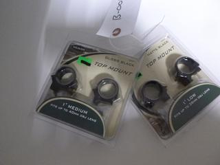 Weaver Scope Mounts, (1) Top Mount 1" Medium (Fits up to 40mm OBJ Lens), (1) Top Mount 1" Low (Fits up to 38mm OBJ Lens)