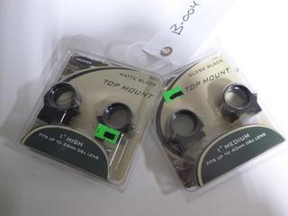 Weaver Scope Mounts, (1) Top Mount 1" High (Fits up to 44mm OBJ Lens), (1) Top Mount Medium (Fits up to 40mm OBJ Lens)