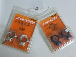 Millett Scope Rings, (1) .22 Cal Scope Ring Angle Loc Windage Adjustable 1" Medium Rings, (1) Tikka Angle-Loc Windage Adjustable 1" Medium Rings