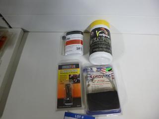 Gun Oil Wipes, Universal Jag & Cotton Patch Strips for Cleaning All Hand Guns & Rifle Bores, 12 ga Inhibitor Plugs & 45 Cal Hand gun Bore Cleaners