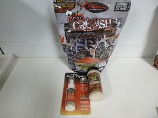 5lbs Apple Crush Deer Attractant, 8oz Sweet Apple Attractant, 2oz Vap Scent Cover