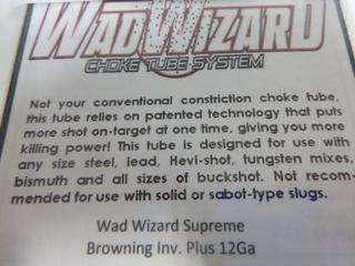 Wad Wizard Supreme Browning Inv. Plus 12 ga Choke Tube System