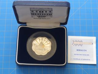 1999-2000 Bermuda Silver Two Dollars Coin (British Royal Mint)