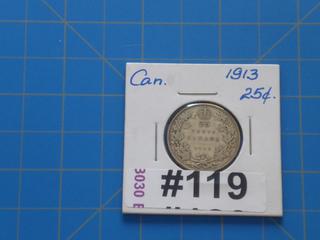 1913 Canada 25 cents