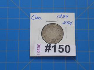 1934 Canada 25 cents