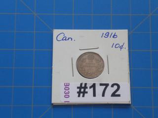 1916 Canada 10 cents