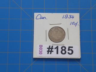 1934 Canada 10 cents