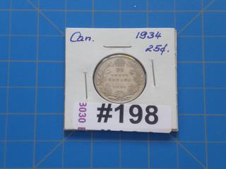 1934 Canada 25 cents
