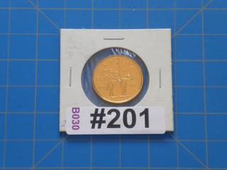 1973 Canada 25 cents (24 Karat Gold Plated)