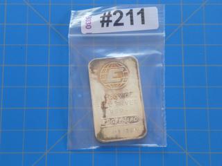 ENGELHARD 1 Troy oz 999+ Fine Silver Bar w/serial #