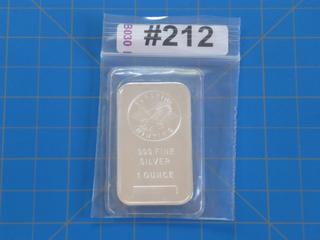 Sunshine Minting 1oz .999 Fine Silver Bar