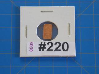 1 gram .999 Fine Copper Bar