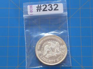 1988 Liberty Silver 1 Troy oz .999 Silver Round