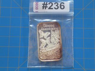 Happy Anniversary 1 Troy oz .999 Fine Silver Bar