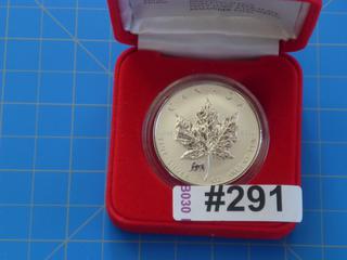1998 Canada TIGER privy mark 1 Troy oz Silver Maple Leaf $5 Coin