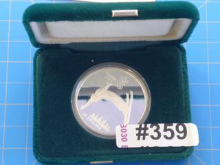 Calgary 1988 Winter Olympic Skiing 1 Troy oz Silver $20 Coin