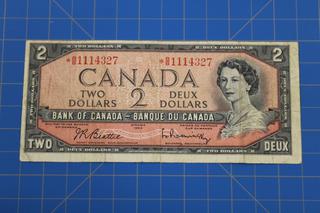 1954 Bank of Canada $2 Beattie/Rasminsky *BB1114327 REPLACEMENT