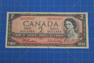 1954 Bank of Canada $2 Beattie/Rasminsky *BB2055867 REPLACEMENT