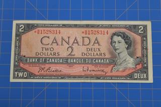 1954 Bank of Canada $2 Beattie/Rasminsky *BB1528314 REPLACEMENT