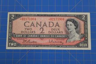 1954 Bank of Canada $2 Beattie/Rasminsky *BB2171904 REPLACEMENT