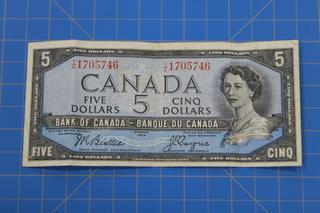 1954 Bank of Canada $5 Beattie/Coyne YC1705746