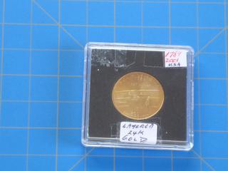 (1)1789 - 2001 US 24 Karat Gold Layered Quarter Dollar