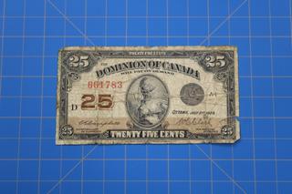 Dominion of Canada 25 cents note (Shinplaster) 1923