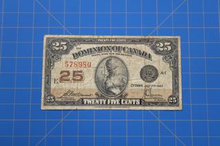 Dominion of Canada 25 cents note (Shinplaster) 1923
