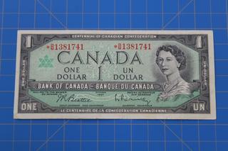 1967 Bank of Canada $1 Beattie/Rasminsky *BM1381741 REPLACEMENT