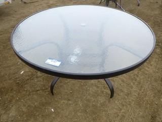 54" Round Glass Top Patio Table (WR-2-20)