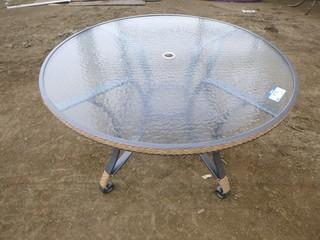 48" Round Glass Top Patio Table (WR-2-20)
