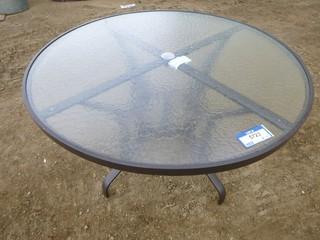 48" Round Glass Top Patio Table (WR-2-10)