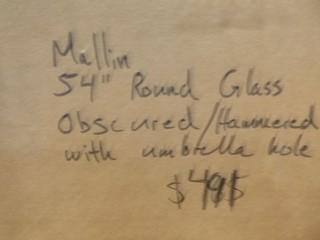 (2) 54" Round Glass Table Tops (W-3-2-3)