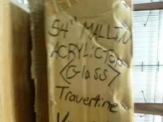 (7) 54" Round Glass Acrylic Surface Table Tops (W-2-5-3)